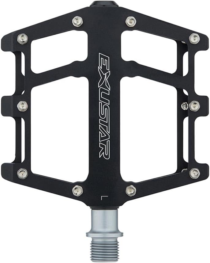 Exustar PB525 CNC Aluminium Pedals BMX Freeride Flat Pedals, 9/16", Black
