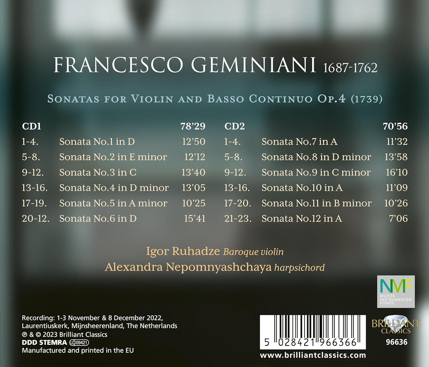 Geminiani: Violin Sonatas, Op. 4