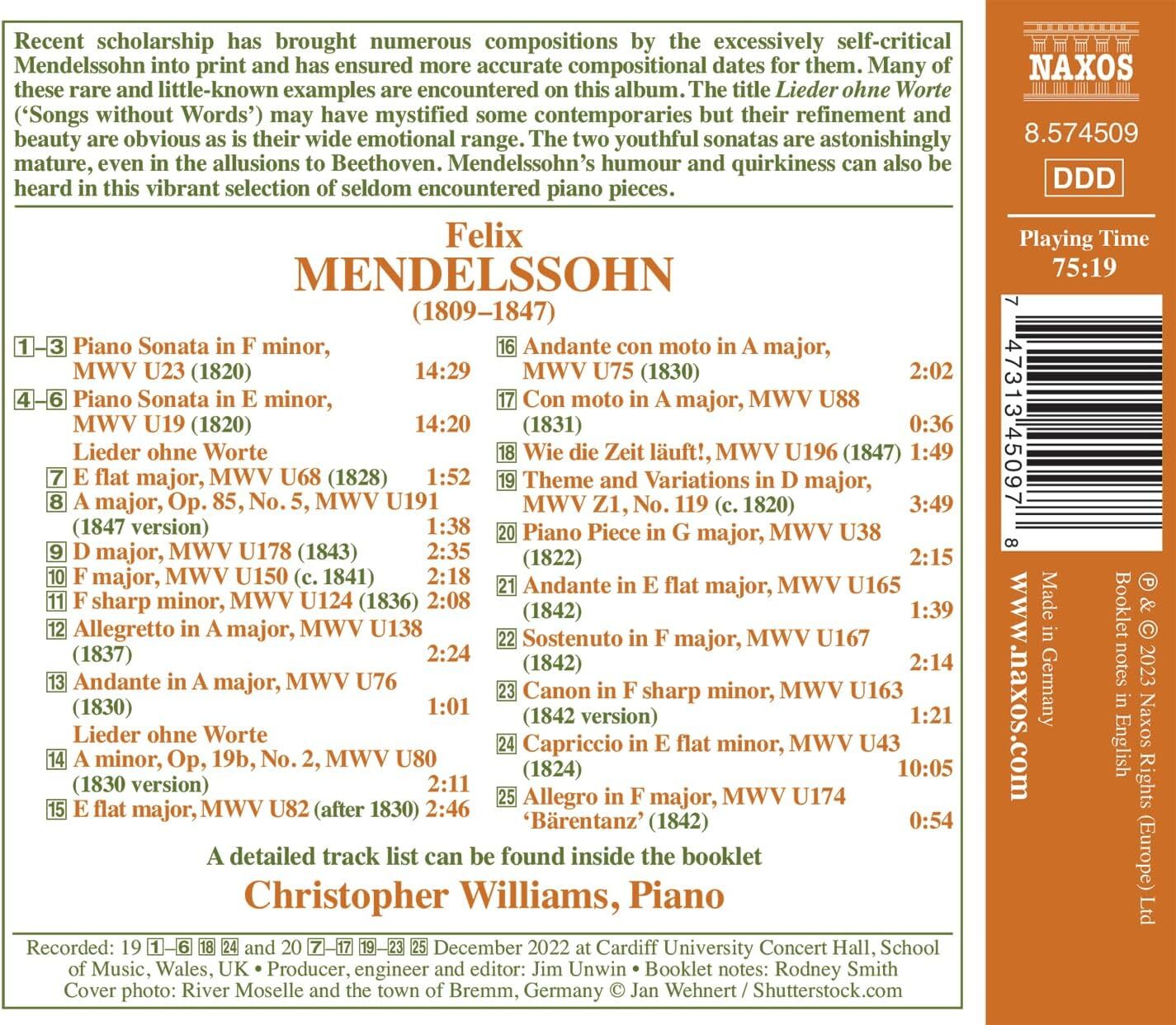 Mendelssohn: Piano Rarities: Early Sonatas/Songs Without Words