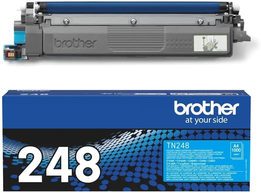 BROTHER TN-248C Toner Cartridge, Cyan, Single Pack, Standard Yield, Includes 1 x Toner Cartridge, Genuine Supplies