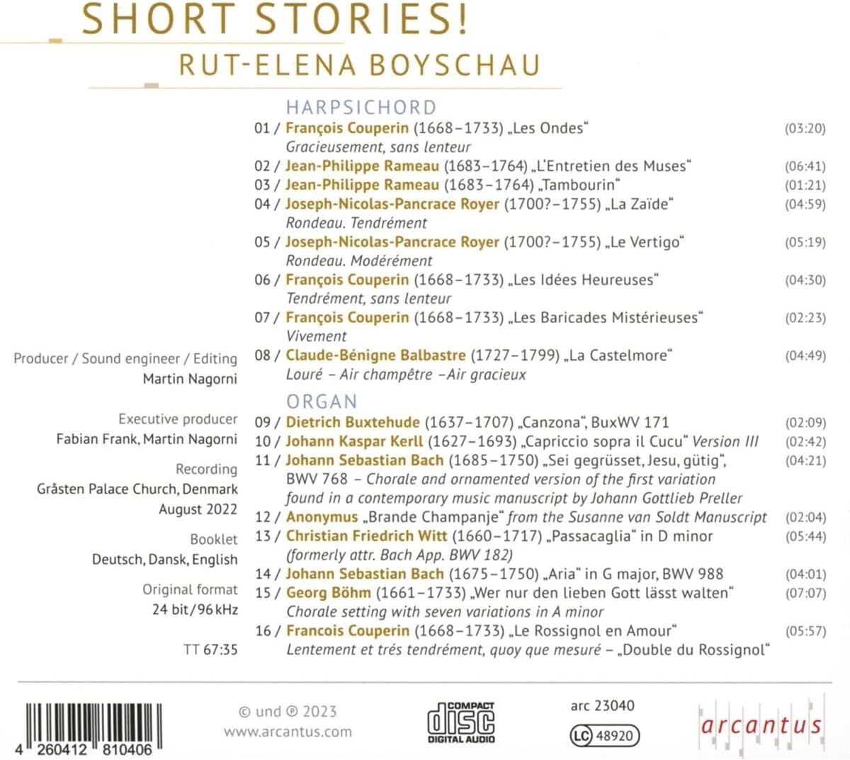 Short Stories! Played at the Gråsten Palace Church