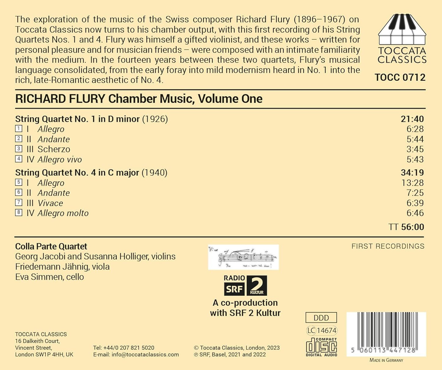 Richard Flury: Chamber Music - Volume 1