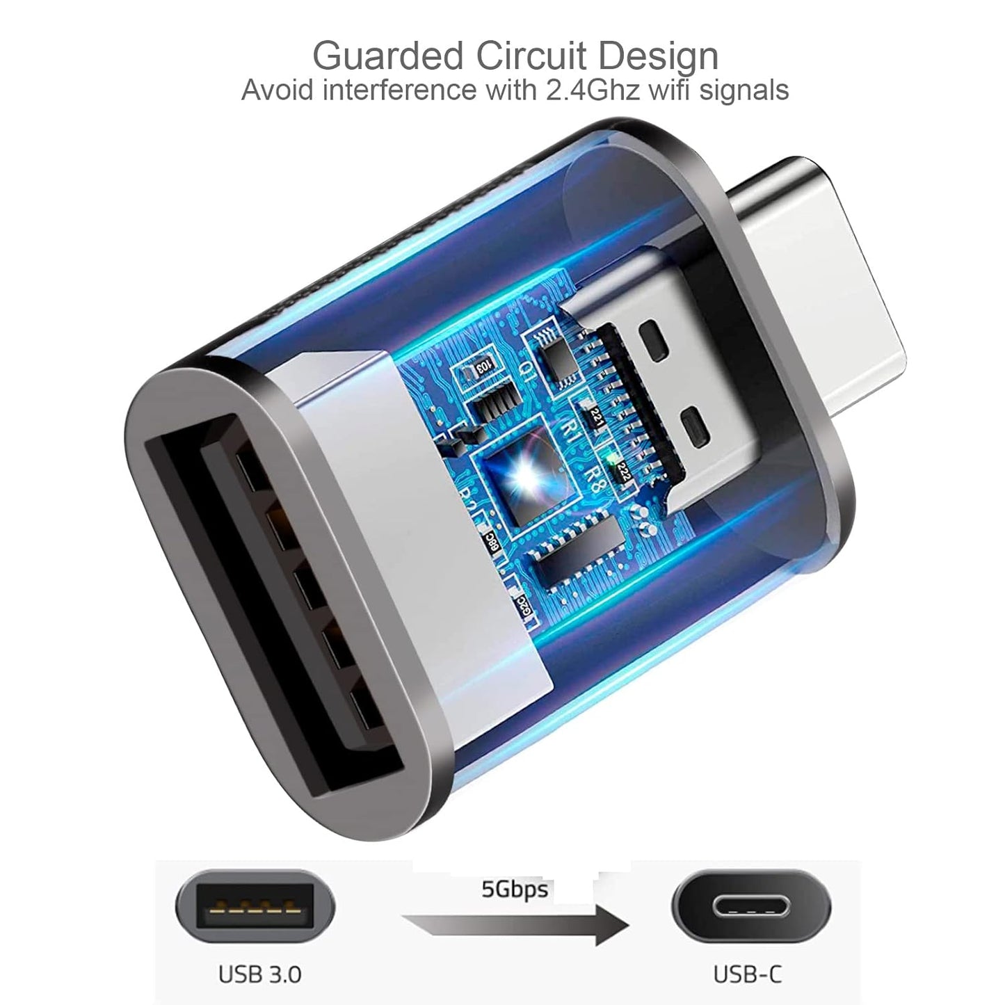 Adesso ADP-300-4 Female USB-A to Male USB-C Adapter
