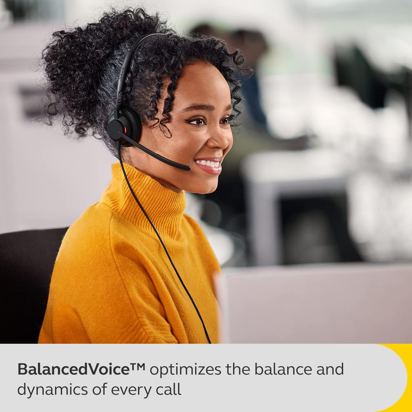 Jabra Engage 50 II Wired Mono Headset with Link Call Control, Noise-Cancelling 3-Mic Technology, Ultra-Lightweight Design and USB-C Cable - MS Teams Certified, Works with All Other Platforms - Black M