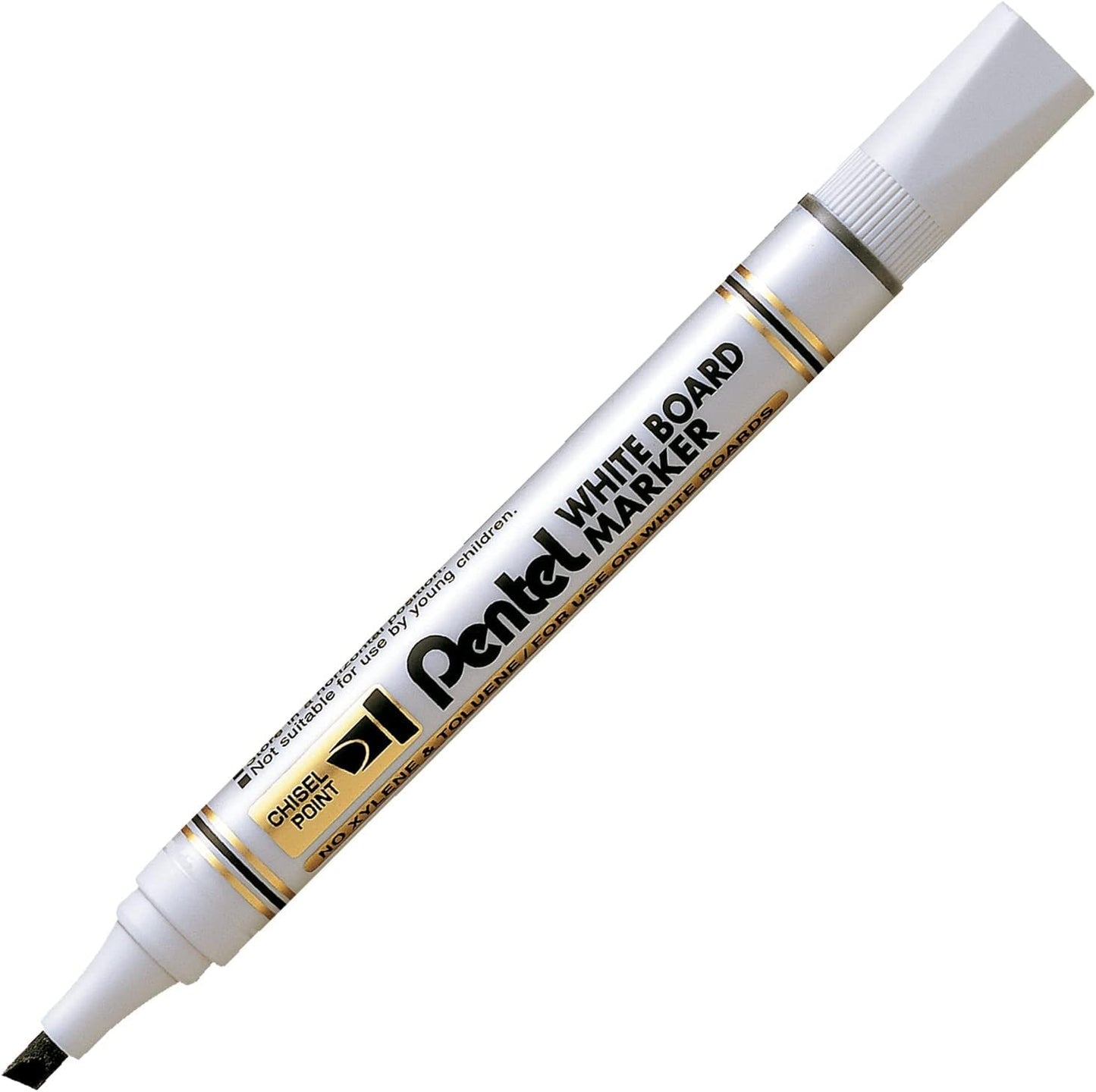 Pentel mw86-a rotuladores para pizarra blanca punta cuadrada media tinta, color negro Lote de 12