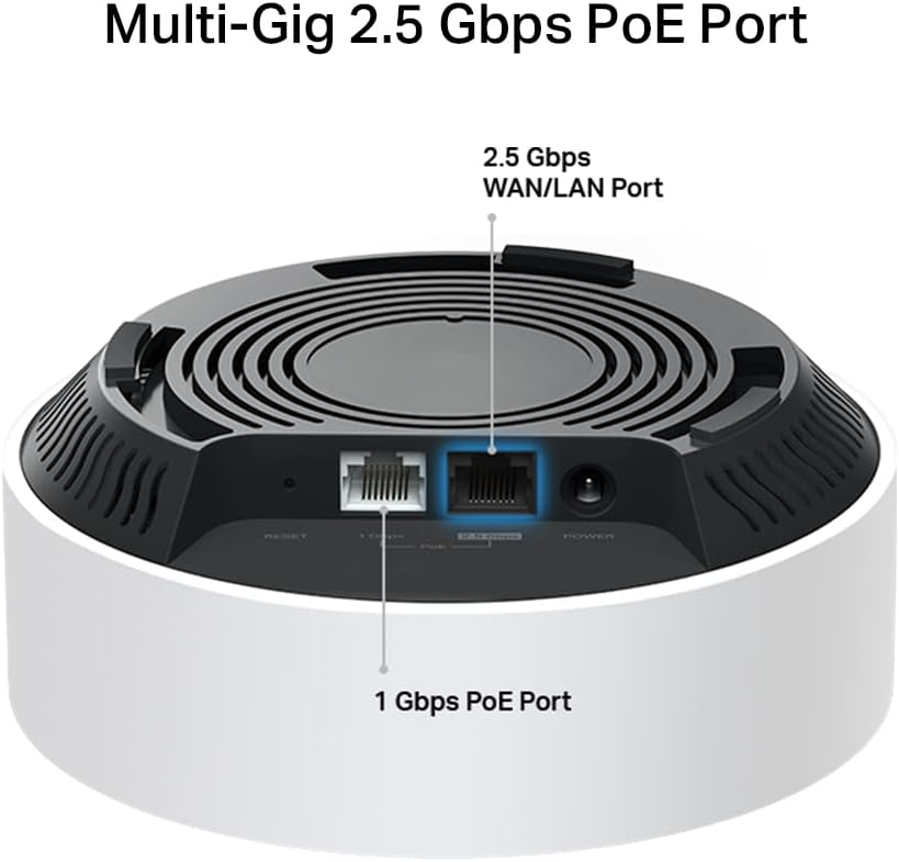 TP-Link Deco X50-PoE AX3000 Whole Home Mesh Wi-Fi 6 with PoE, Dual-Band, Gigabit Ports, AI-Driven Mesh, cover up to 2,500 ft2, Connect up to 150 devices, 1.0 GHz Dual-Core CPU, HomeShield, Pack of 1