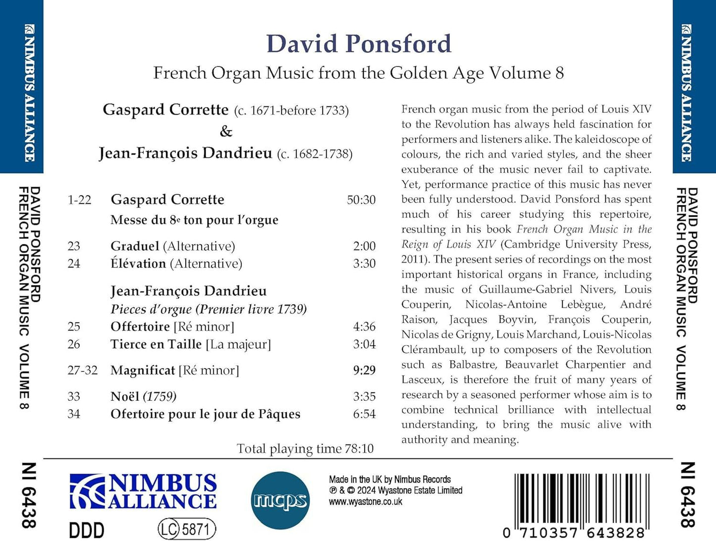 David Ponsford: French Organ Music from the Golden Age - Volume 8
