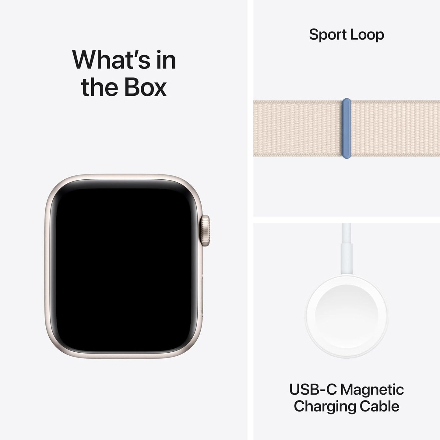 Apple Watch Se (Gps) - 2Nd Generation - 44 Mm - Starlight Aluminium - Smart Watch With Sport Loop - Textile - Starlight