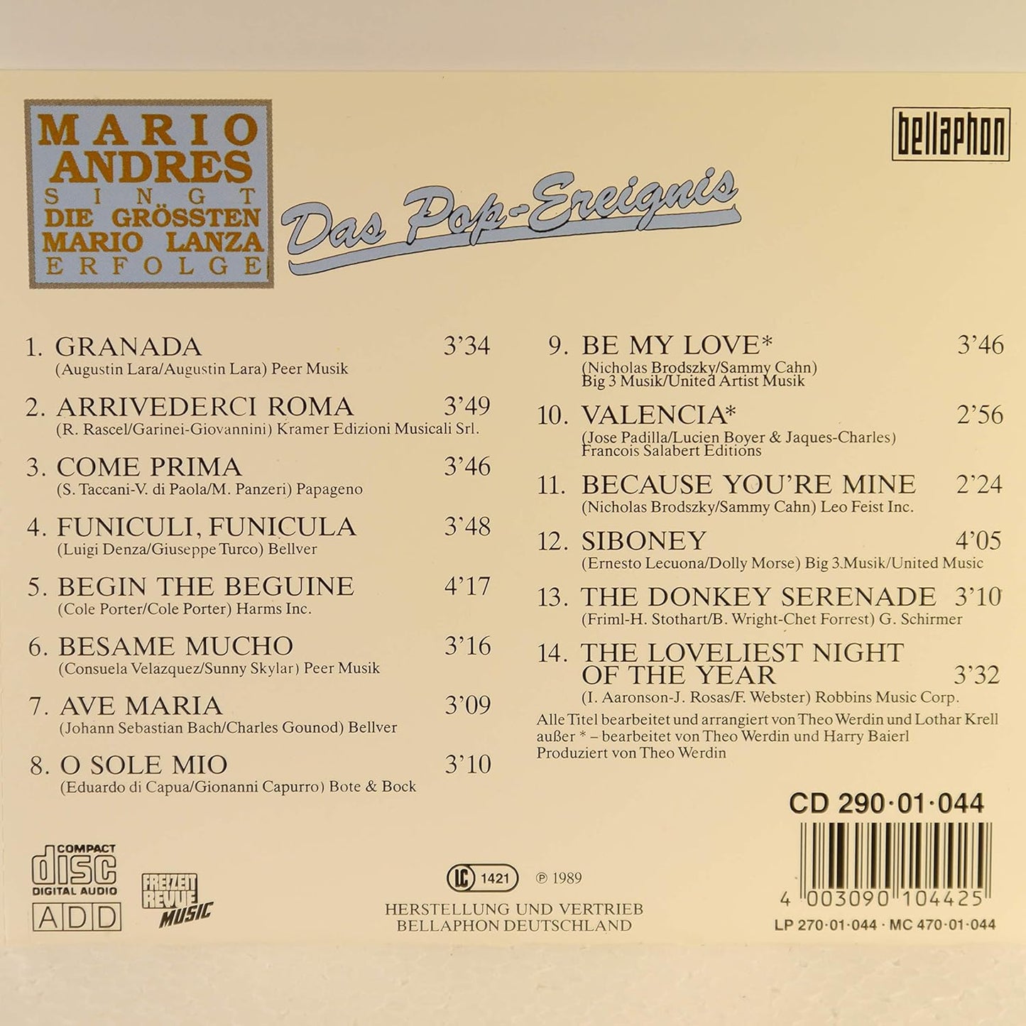 Singt Die Graayten Mario Lanza Erfolge