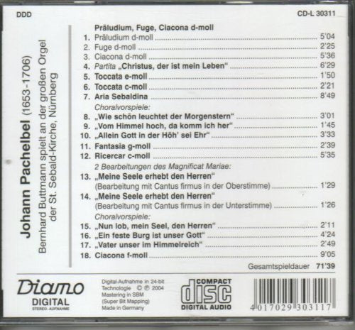 Pachelbel: Orgelwerke - Bernhard Buttmann spielt and der Orgel der St. Sebald-Kirche Nürnberg