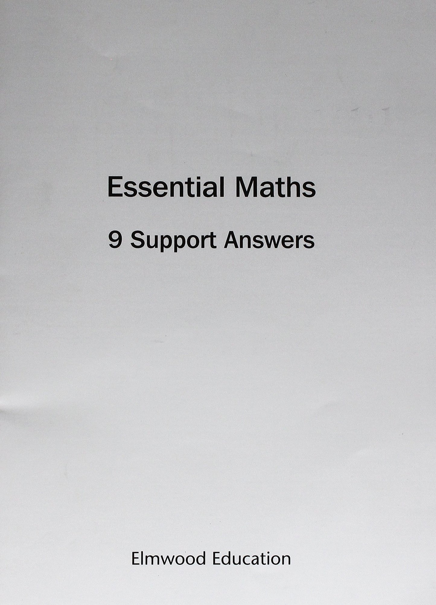 Essential Maths 9 Support Answers