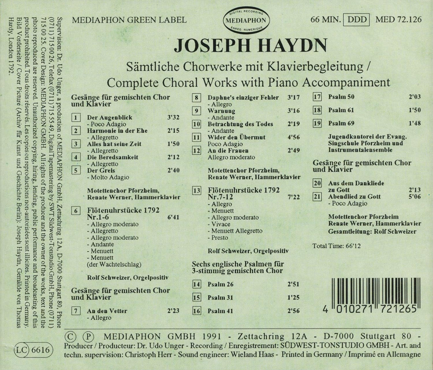 Chorwerke mit Klavierbegleitung