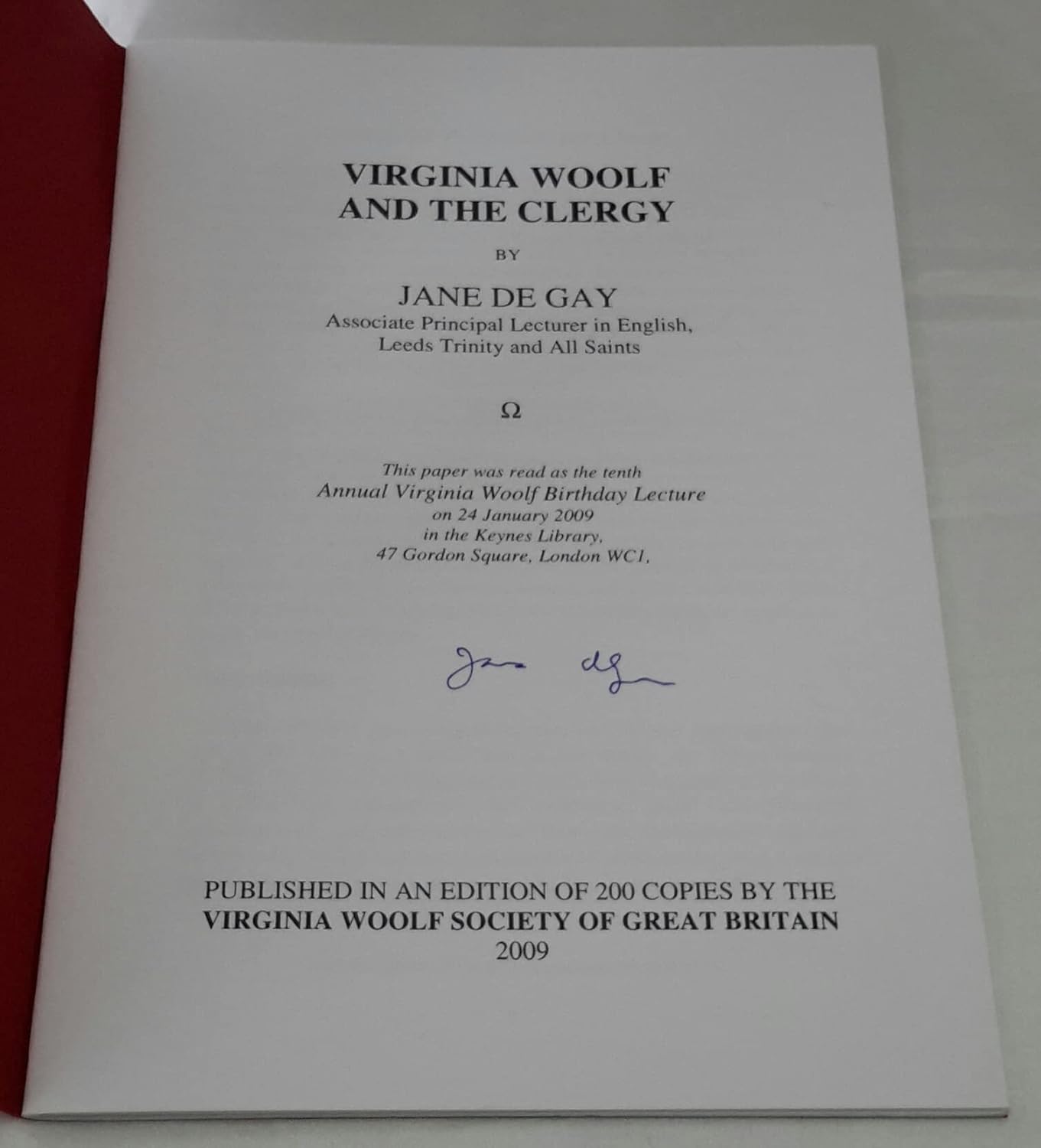 Virginia Woolf and the Clergy