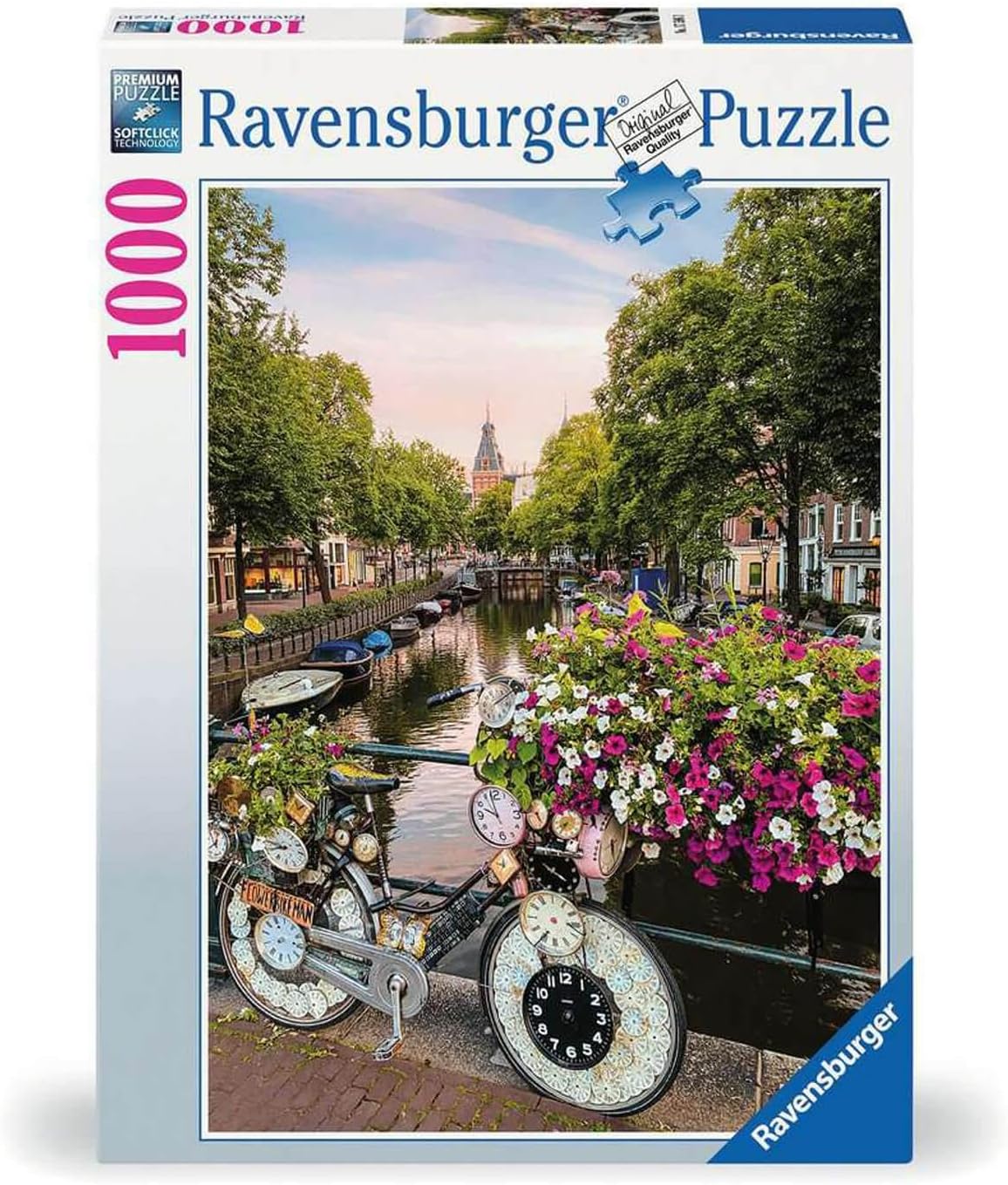 Ravensburger Puzzle 17596 - Fahrrad und Blumen in Amsterdam - 1000 Teile Puzzle für Erwachsene und Kinder ab 14 Jahren
