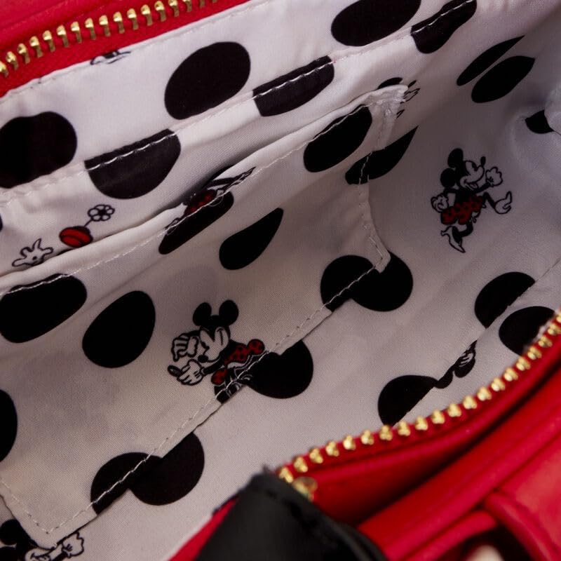 Loungefly Disney Minnie Mouse Rocks the Dots Bow Figural Crossbody Bag, Multi