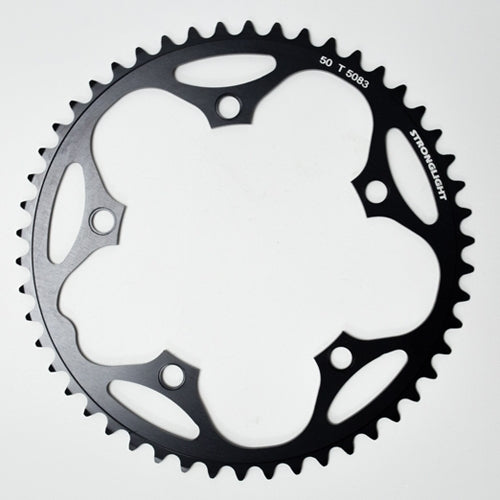 Stronglight Dural 5083 9/10sp Chainrings 130 PCD | BLACK Black | Shimano 51T Outer