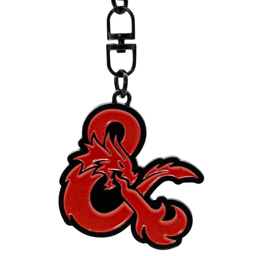 ABYSTYLE - Dungeons & Dragons Espersand Logo Keyring, Red, H. 3,7 cm x L. 3,8 cm