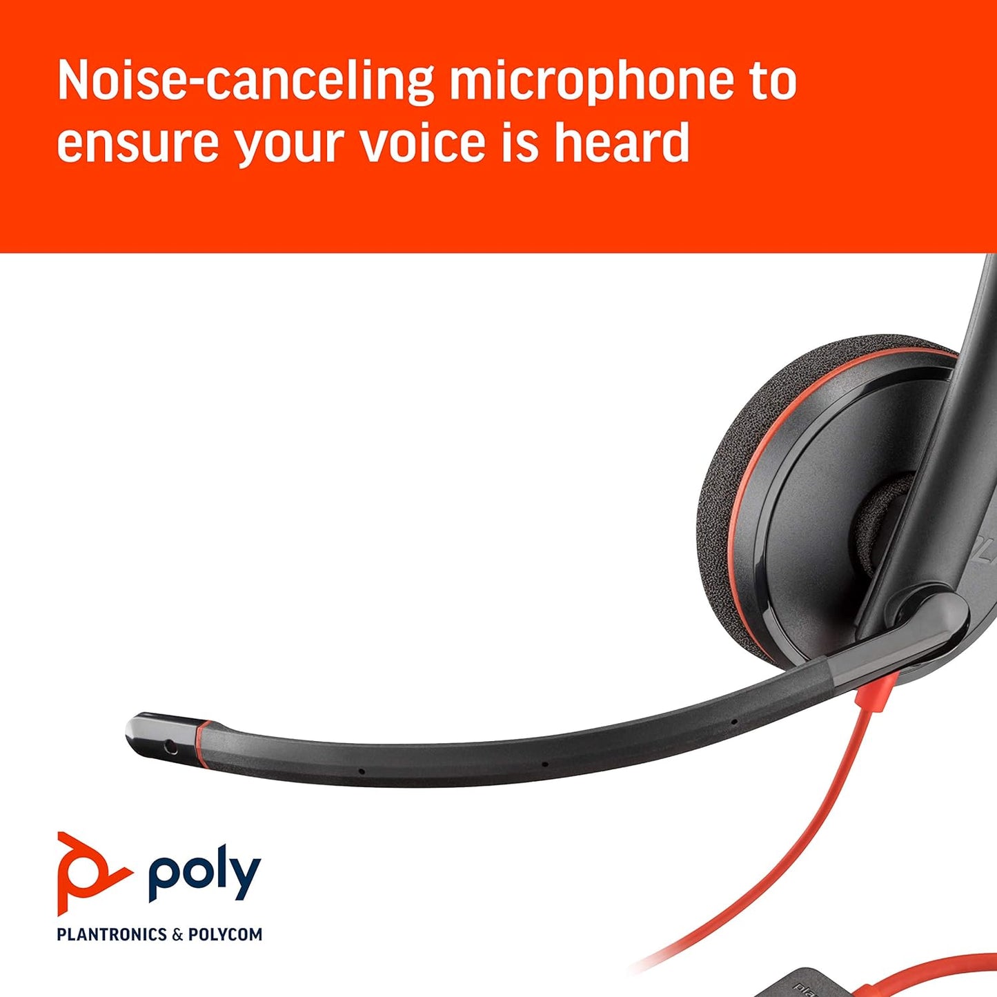 Plantronics Blackwire 3200 Mono Corded UC Headset With USB Connectivity