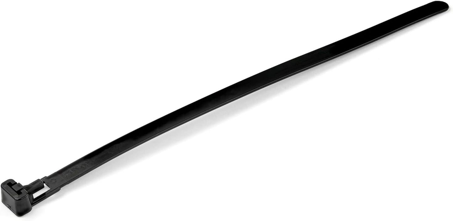 StarTech.com 8"(20cm) Reusable Cable Ties - 1/4"(7mm) wide, 1-7/8"(50mm) Bundle Dia. 50lb(22kg) Tensile Strength, Releasable Nylon Ties, Indoor/Outdoor, 94V-2/UL Listed, 100 Pack