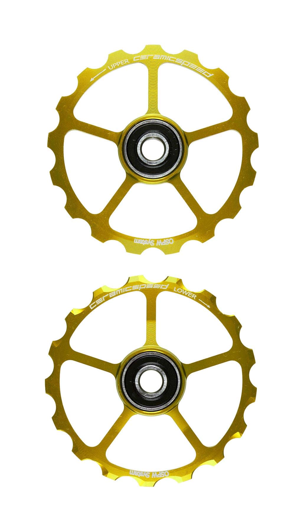 CeramicSpeed: OSPW Coated No Cage 17T Pulley Wheels - Gold - Gold