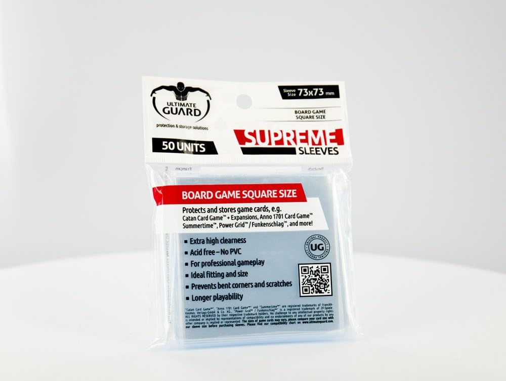 Manches Ultimate Protection suprême pour Jeu Cartes carré (Lot de 50