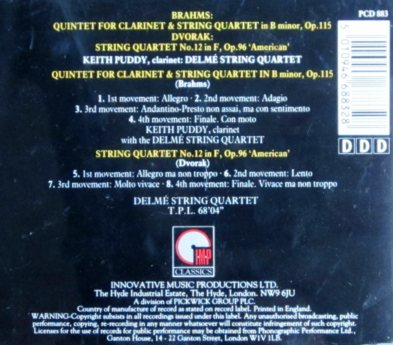 Brahms/Dvorák - Chamber Works