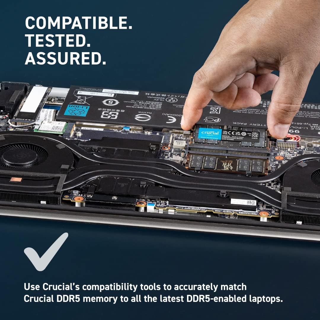 Crucial - Ddr5 - Module - 8 Gb - So-Dimm 262-Pin - 5200 Mhz / Pc5-41600 - Cl42 - 1.1 V - On-Die Ecc
