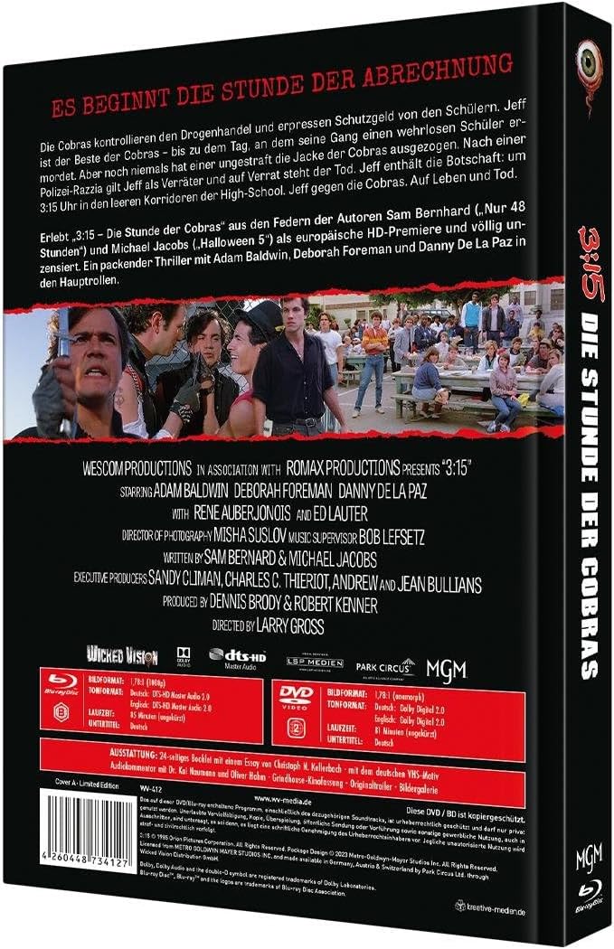 3:15 - Die Stunde der Cobras - Mediabook - Cover A - Limitiert auf 333 Stück - 2-Disc Limited Collector‘s Edition Nr. 69 (Blu-ray+DVD)