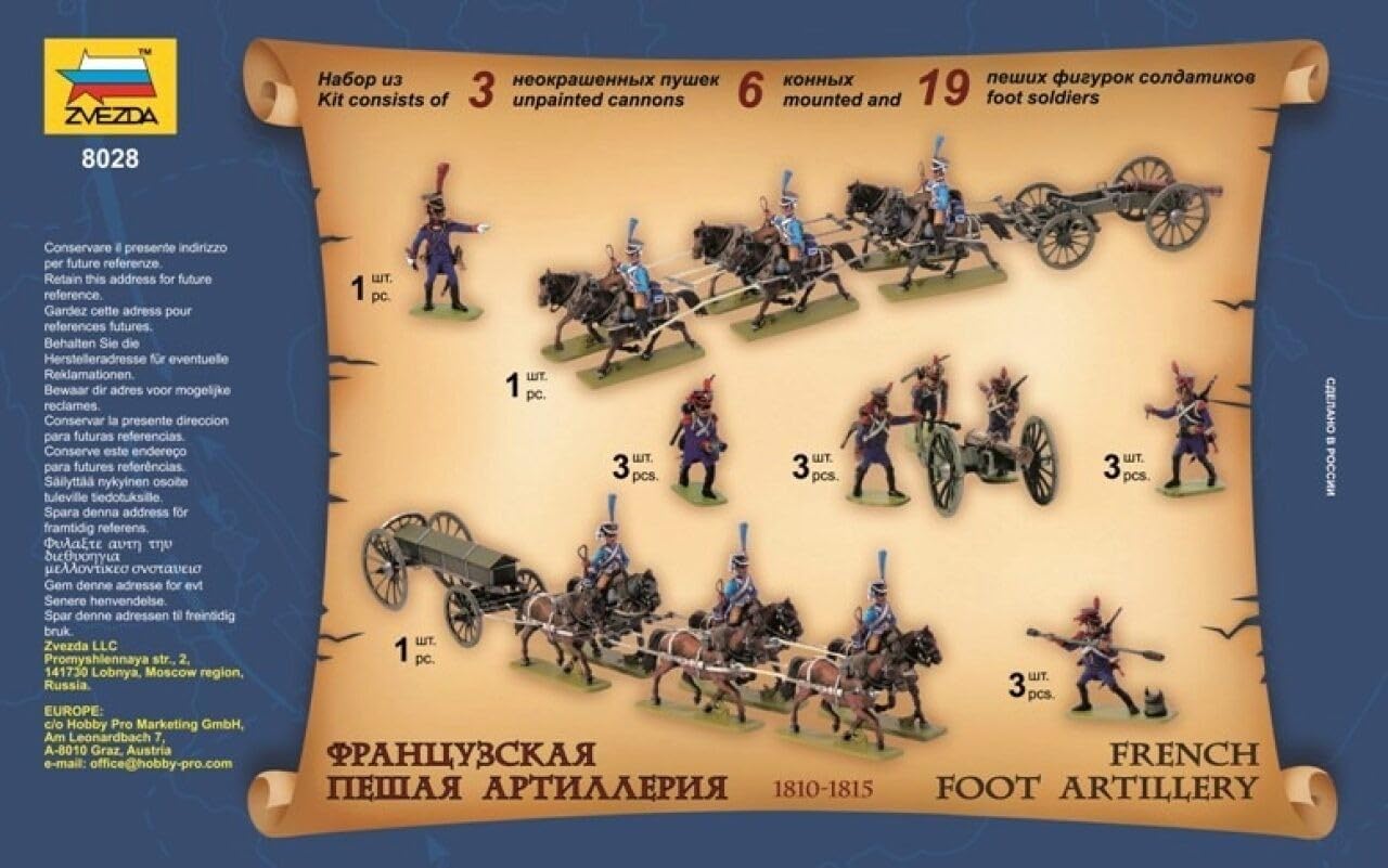 Zvezda 500788028-1:72 French Foot Artillery 1812-14
