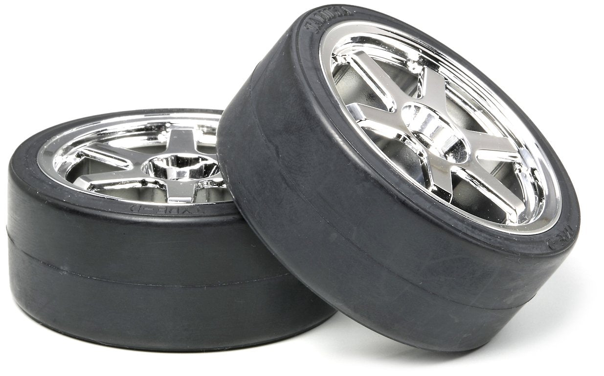 6-Spoke Wheels w/Drift Tires (2) 26mm (Japan Import