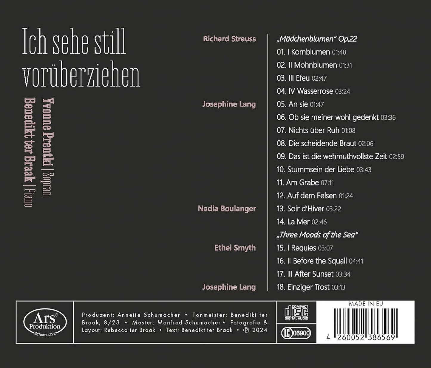 Yvonne Prentki/Benedikt Ter Braak: Ich Sehe Still Vorüberziehen: Lieder Von Richard Strauss/Josephine Lang/Nadia Boulanger & ...