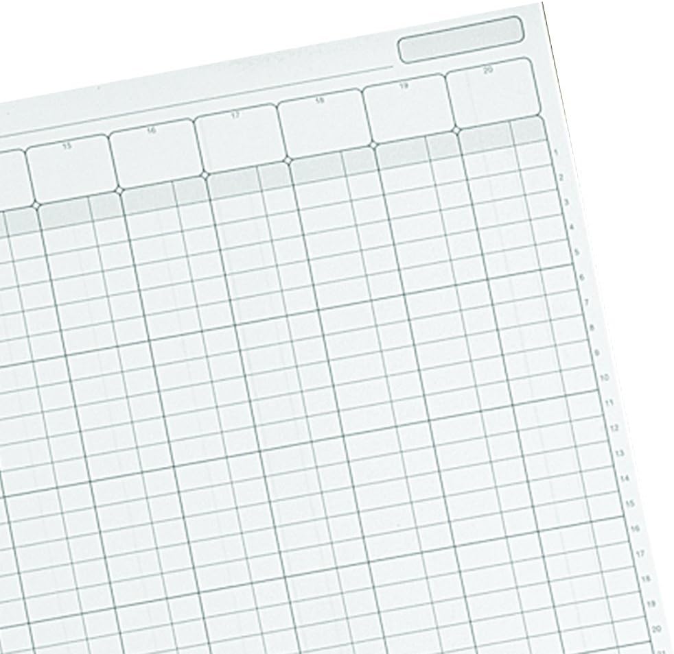 Rexel Twinlock Variform Multi-Ring Binder V8 Cash Refill Sheets 12 Columns , White (Pack of 75
