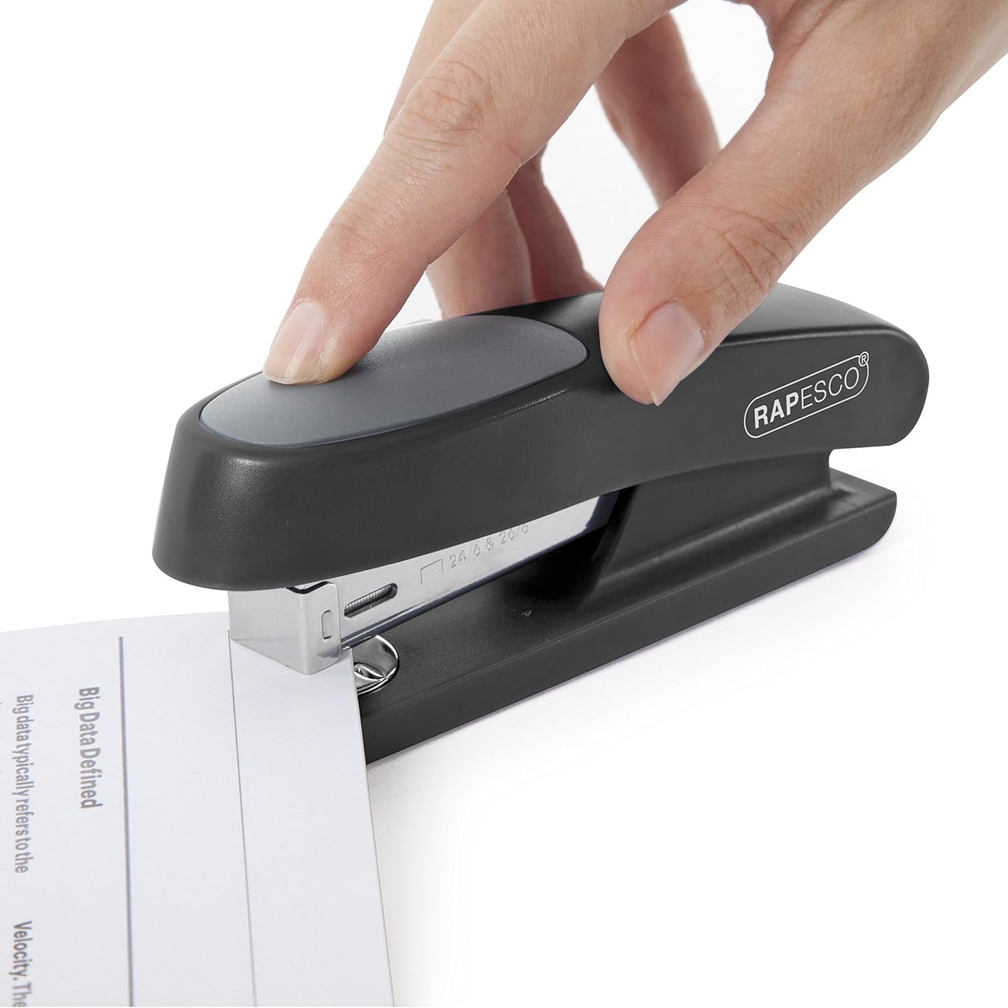 Rapesco RR7260B3 Germ-Savvy Antibacterial, Sting Ray Half Strip Stapler, Black