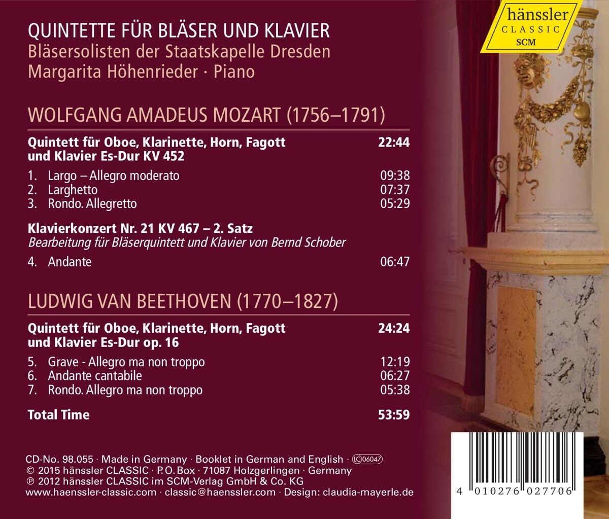 Mozart/Beethoven: Quintette Für Bläser Und Klavier