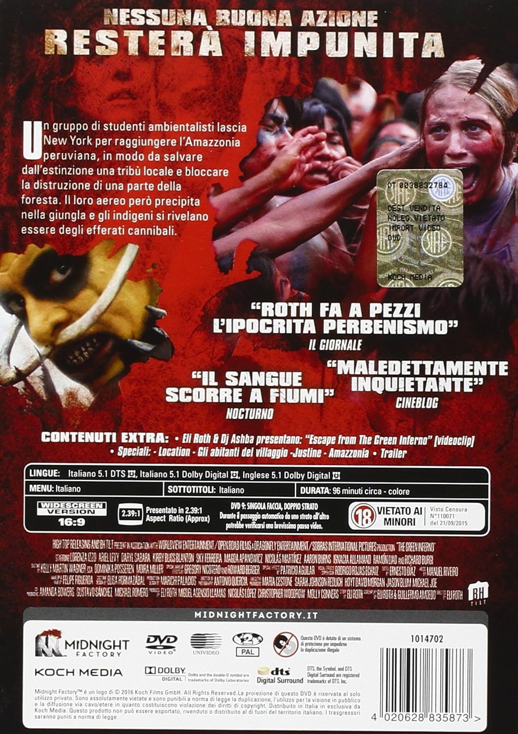 the green inferno (ltd uncut version) (dvd+booklet) DVD Italian Import