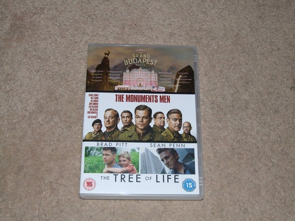 GRAND BUDAPEST HOTEL/THE MONUMENTS MEN/THE TREE OF LIFE - REGION 2 DVD
