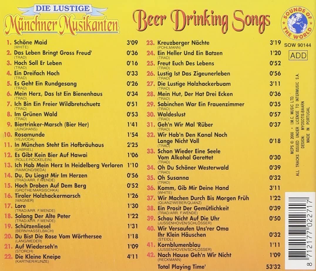 Beer Drinking Songs