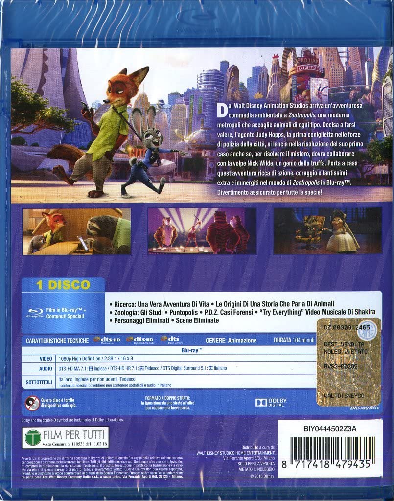 zootropolis (blu ray) BluRay Italian Import