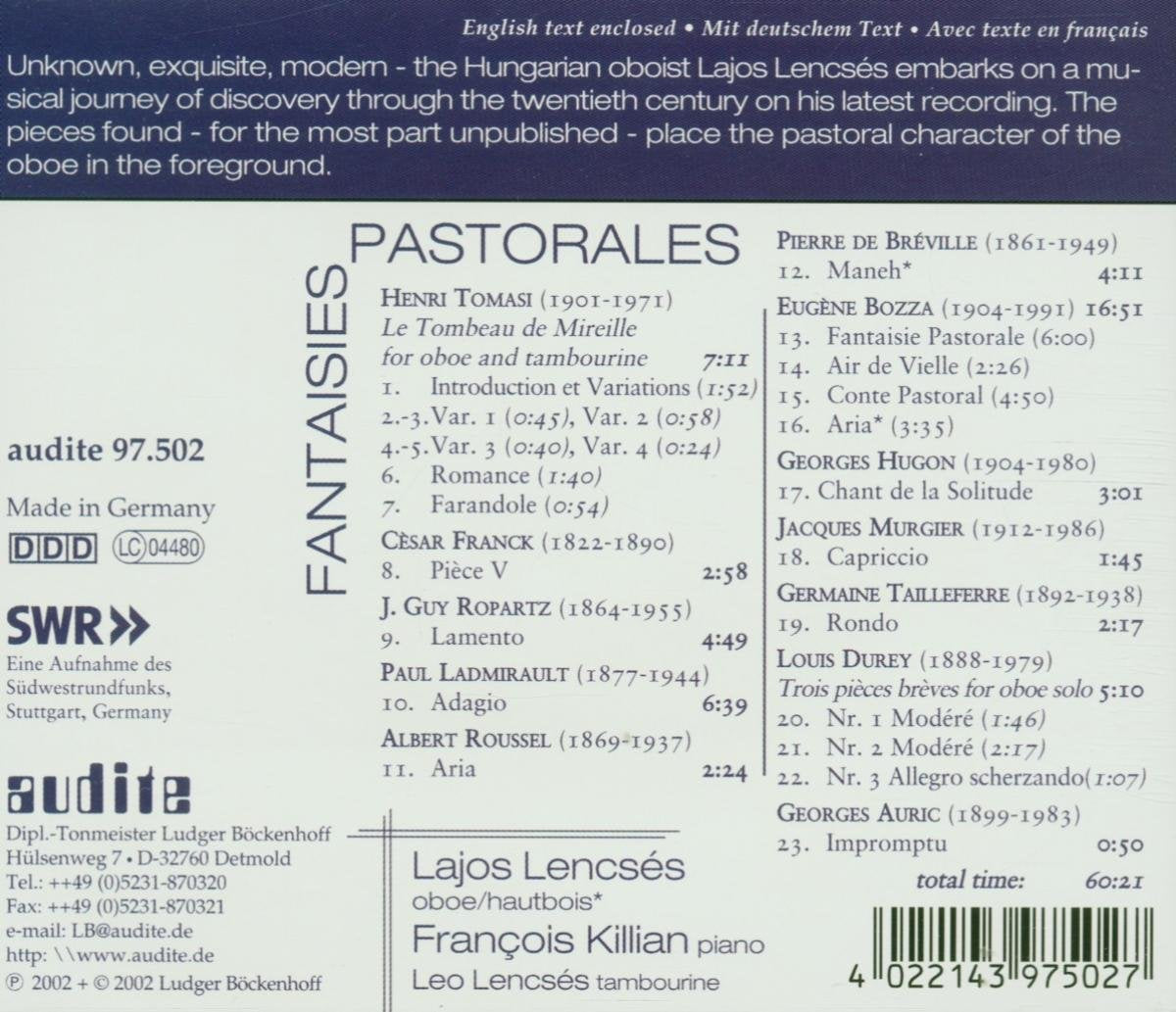 Fantaisies Pastorales (Lencses, Lencses, Killian)