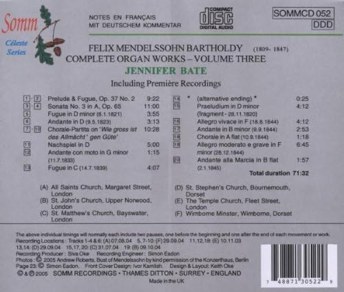 Complete Organ Works Volume 3 of 5 (Bate)