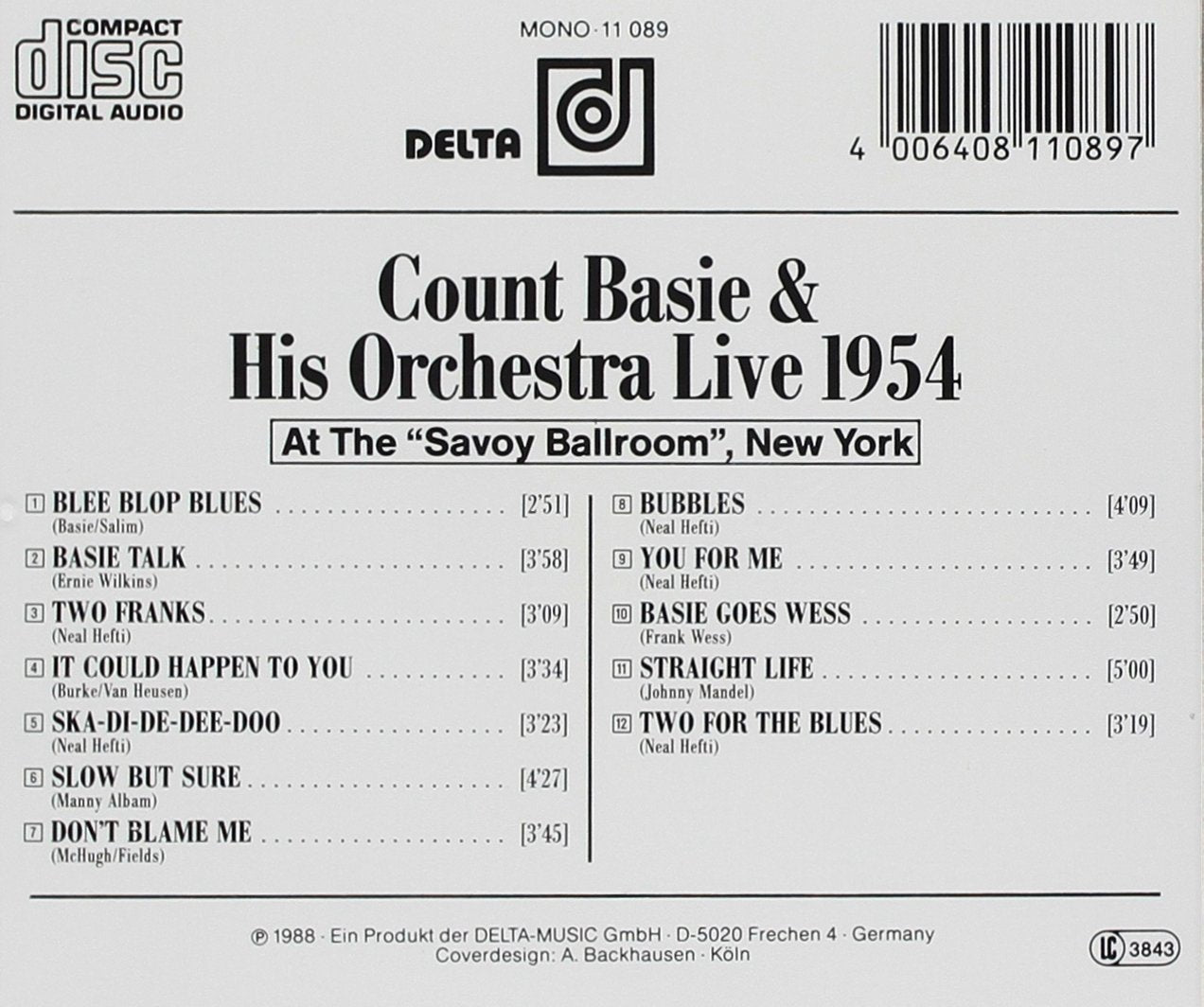 Live 1954 at the Savoy Ballroo