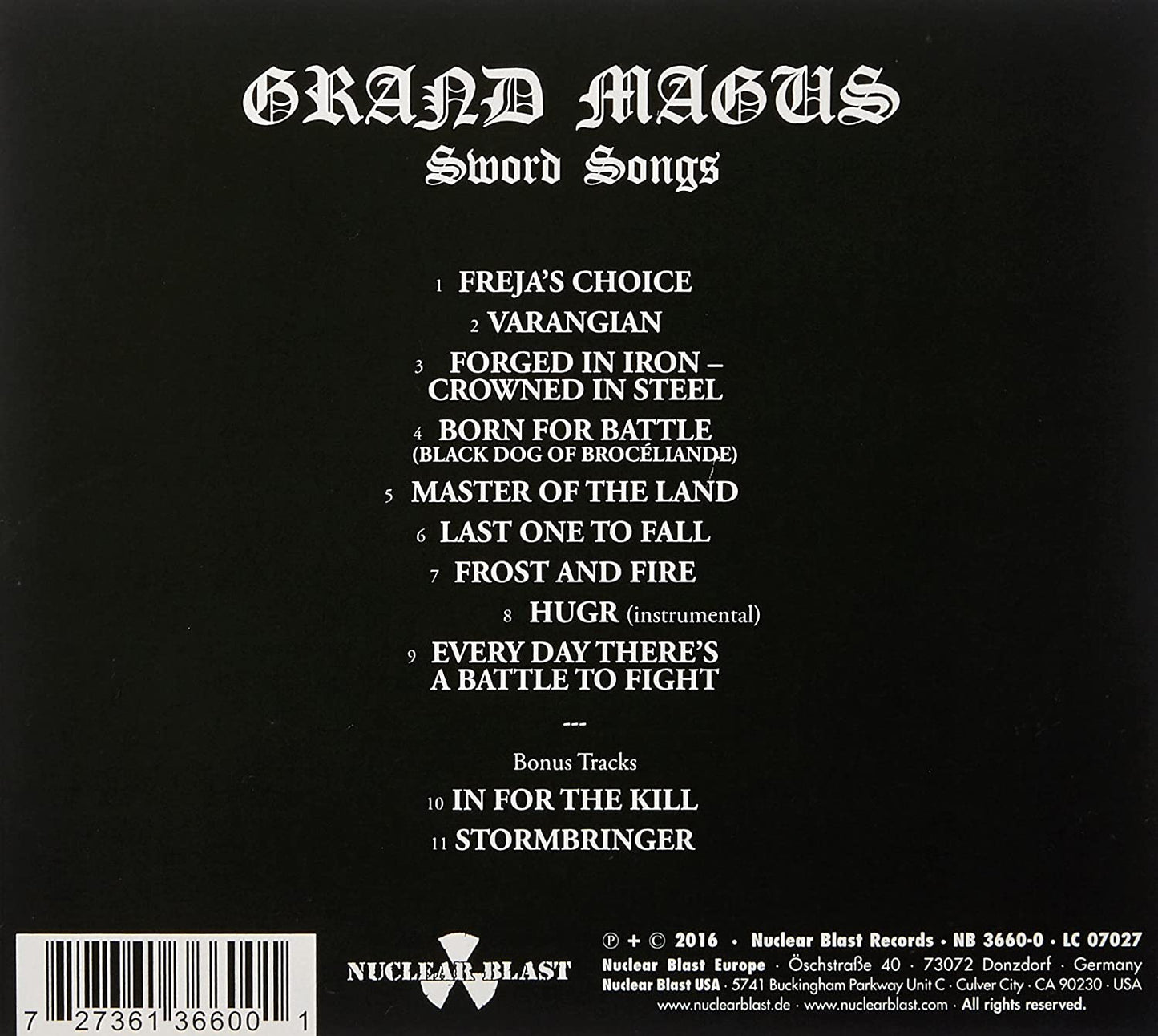 GRAND MAGUS - SWORD SONGS