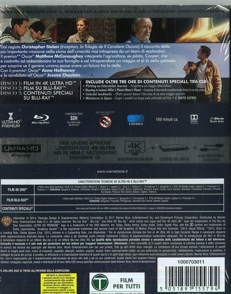interstellar (4k ultra hd+blu ray) BluRay Italian Import