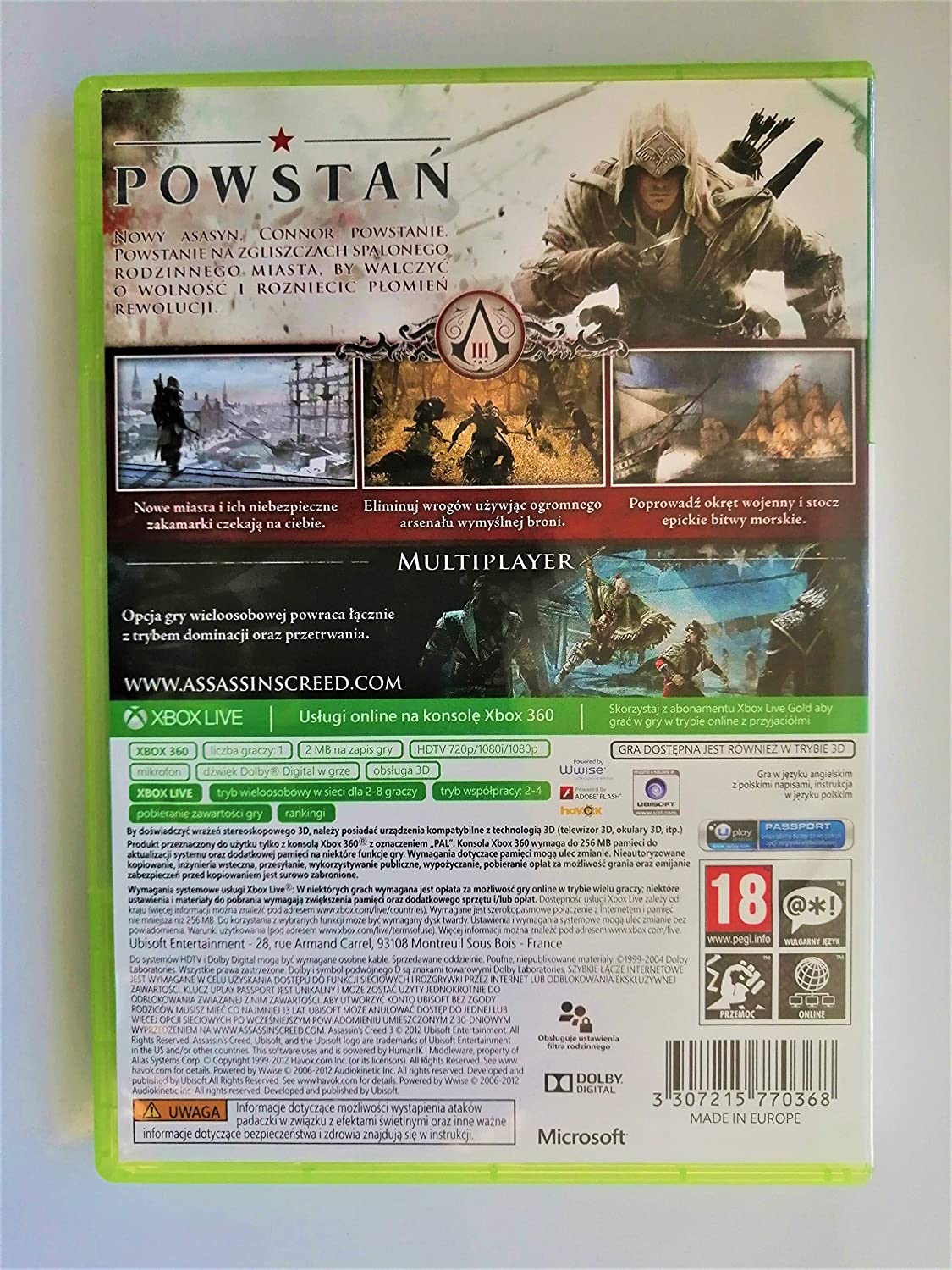 UBISOFT ASSASSINS CREED III [P