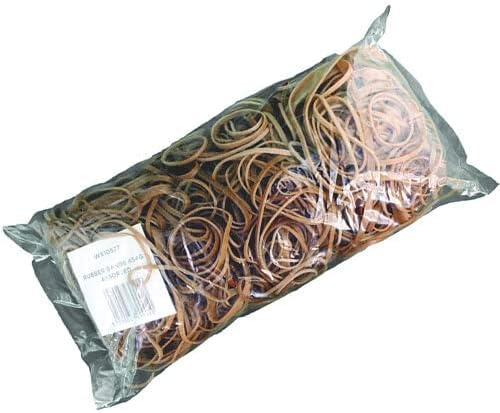 White Box Rubber 454G Bands - Assorted sizes,brown