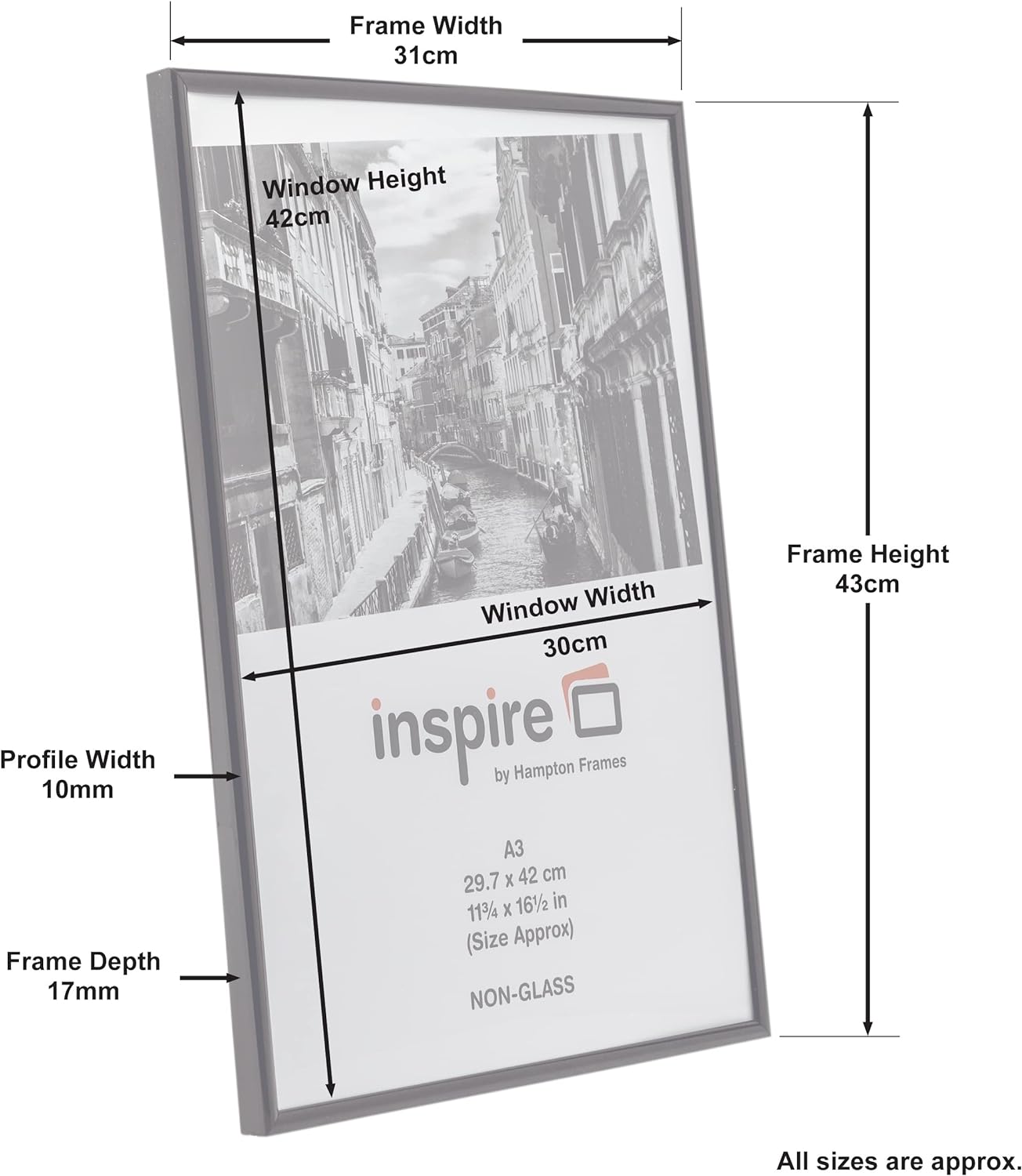 Photo Album Co Backloader Blk A3 Noglass