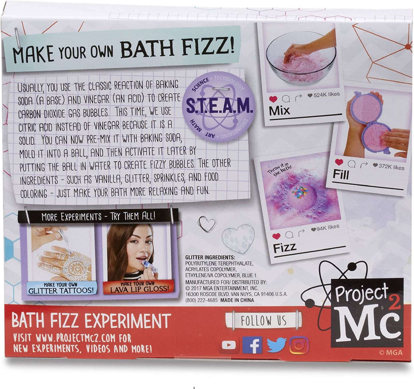 experimenten - Project Mc2 Bath Fizz Experiment - Pink (1 TOYS