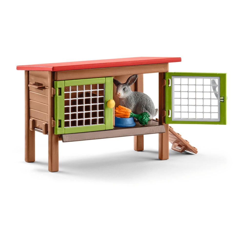 SCHLEICH Farm World Rabbit Hutch Toy Playset, Multi-colour (42420)