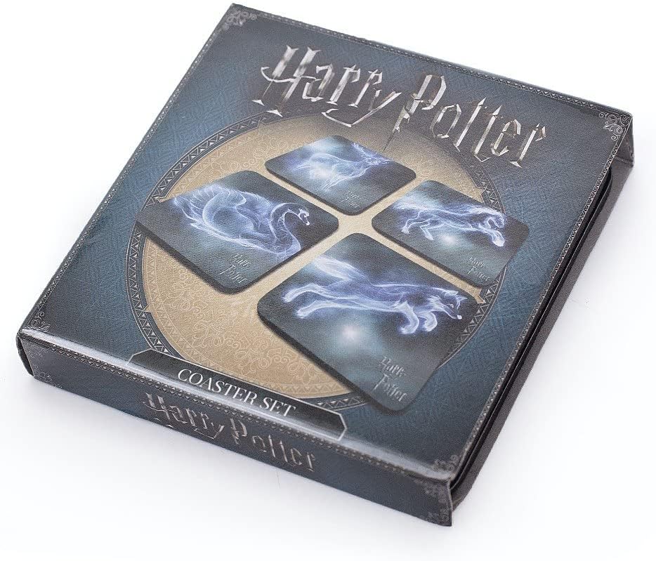 Pyramid International | Harry Potter | Patronus Charm | 4 Piece Coaster | Officially Licensed One Size Blue