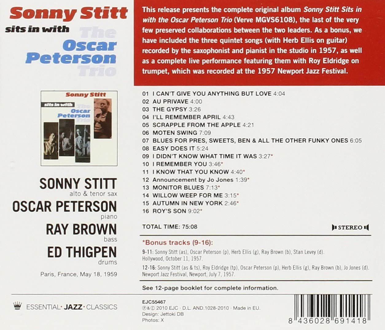 Sits in with the Oscar Peterson Trio